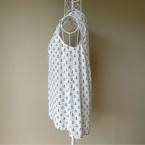 Joie silks sleeveless white top with anchor print size XXS - Picture 2 of 5